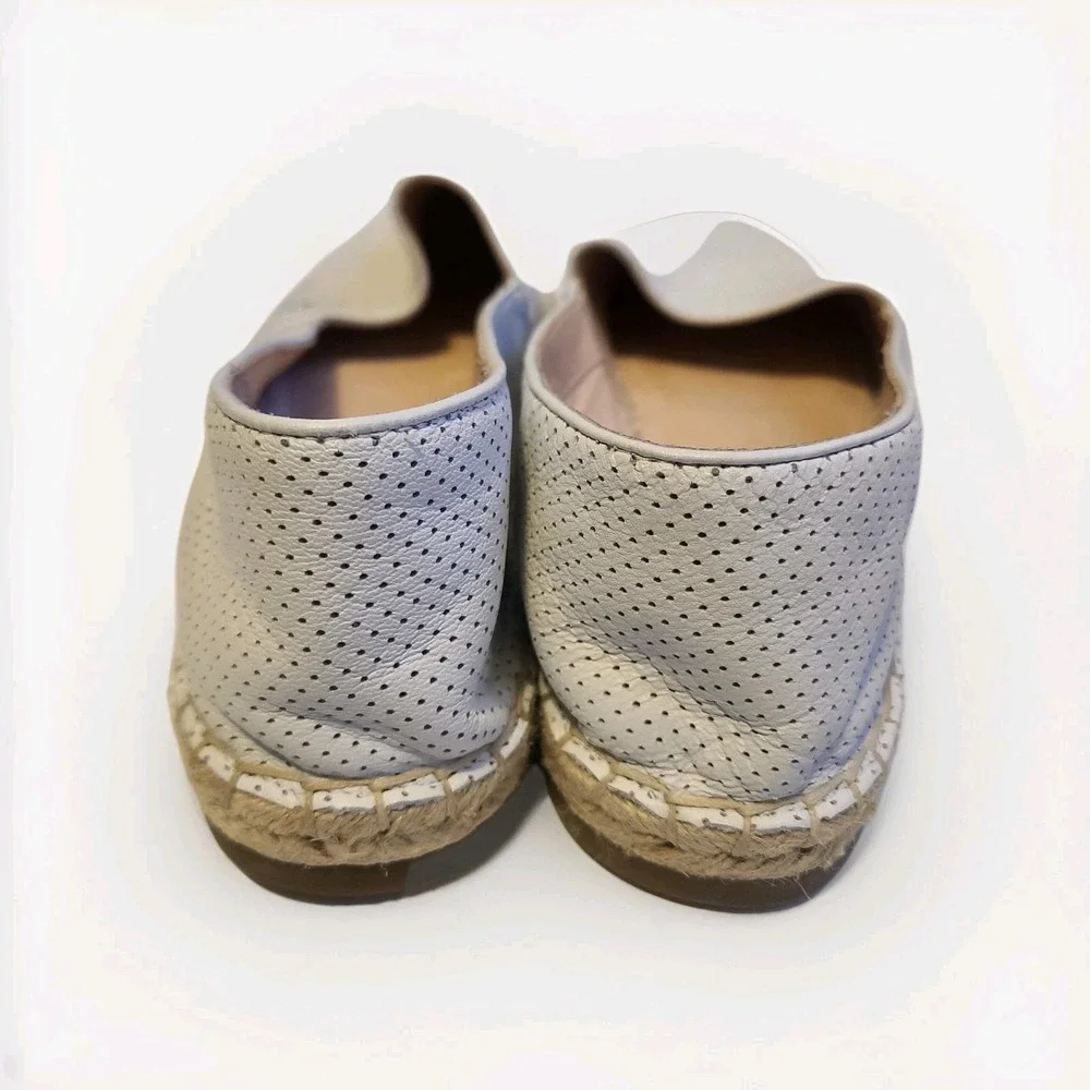 Kate Spade‎ Leather Perforated White Espadrilles Flats Loafers Size 11M Slip On
